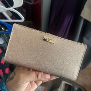 Kate Spade Gold Textured Leather Wallet